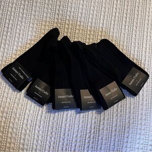 James Fiallo Men’s Dress Socks Ribbed Crew Size 10–13 New, Black, 6 Pairs